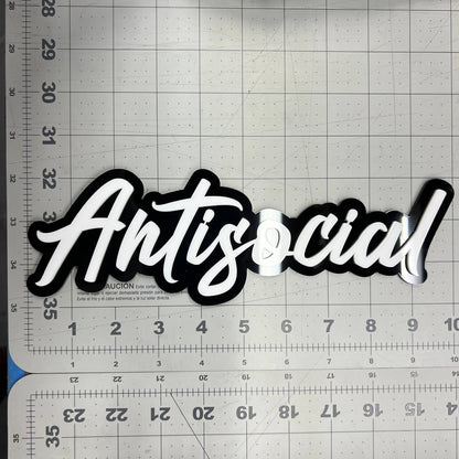1PC ANTISOCIAL Emblem – 3D Multicolor Acrylic Badge for Car, SUV & Truck