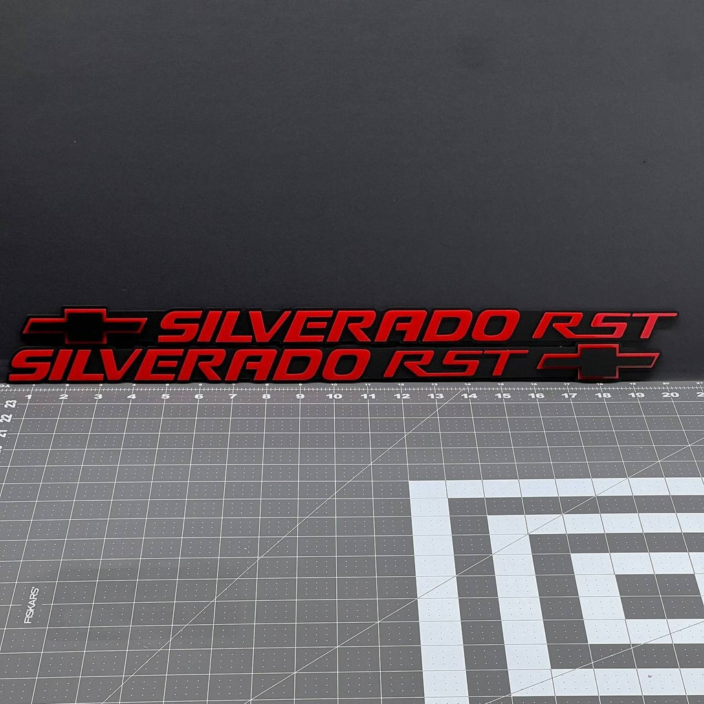 2PCS Silverado RST Emblem Badge – 3D Acrylic Decal Fits Chevy Silverado