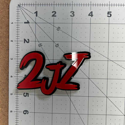 1PC 2JZ Engine Emblem – Custom 3D Multicolor Acrylic Exterior Fender Trunk Badge
