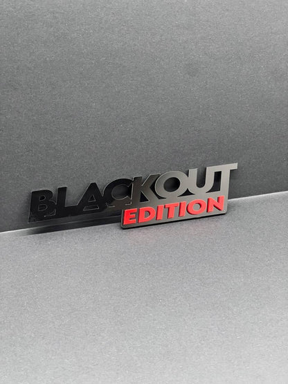 1PC BLACKOUT Emblem – Black Edition 3D Acrylic Car Badge Decal Sticker