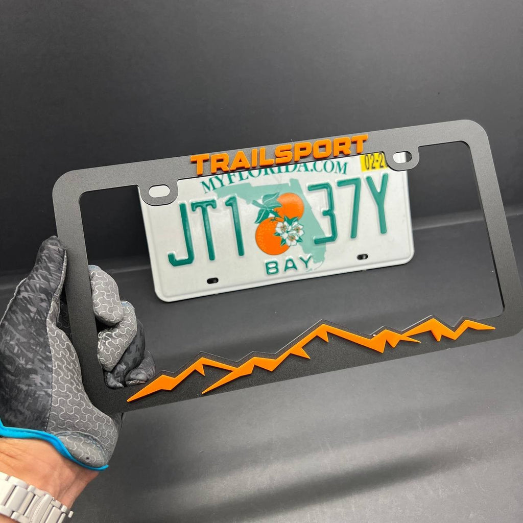 TRAILSPORT License Plate Frame Cover – Black Car Tag Frame for Truck SUV Car