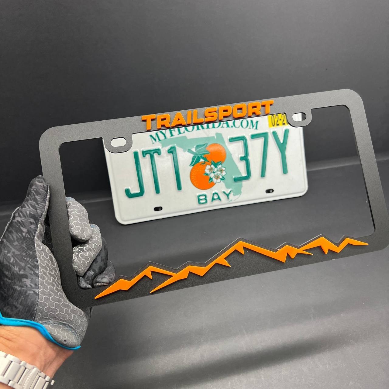 TRAILSPORT License Plate Frame Cover – Black Car Tag Frame for Truck SUV Car