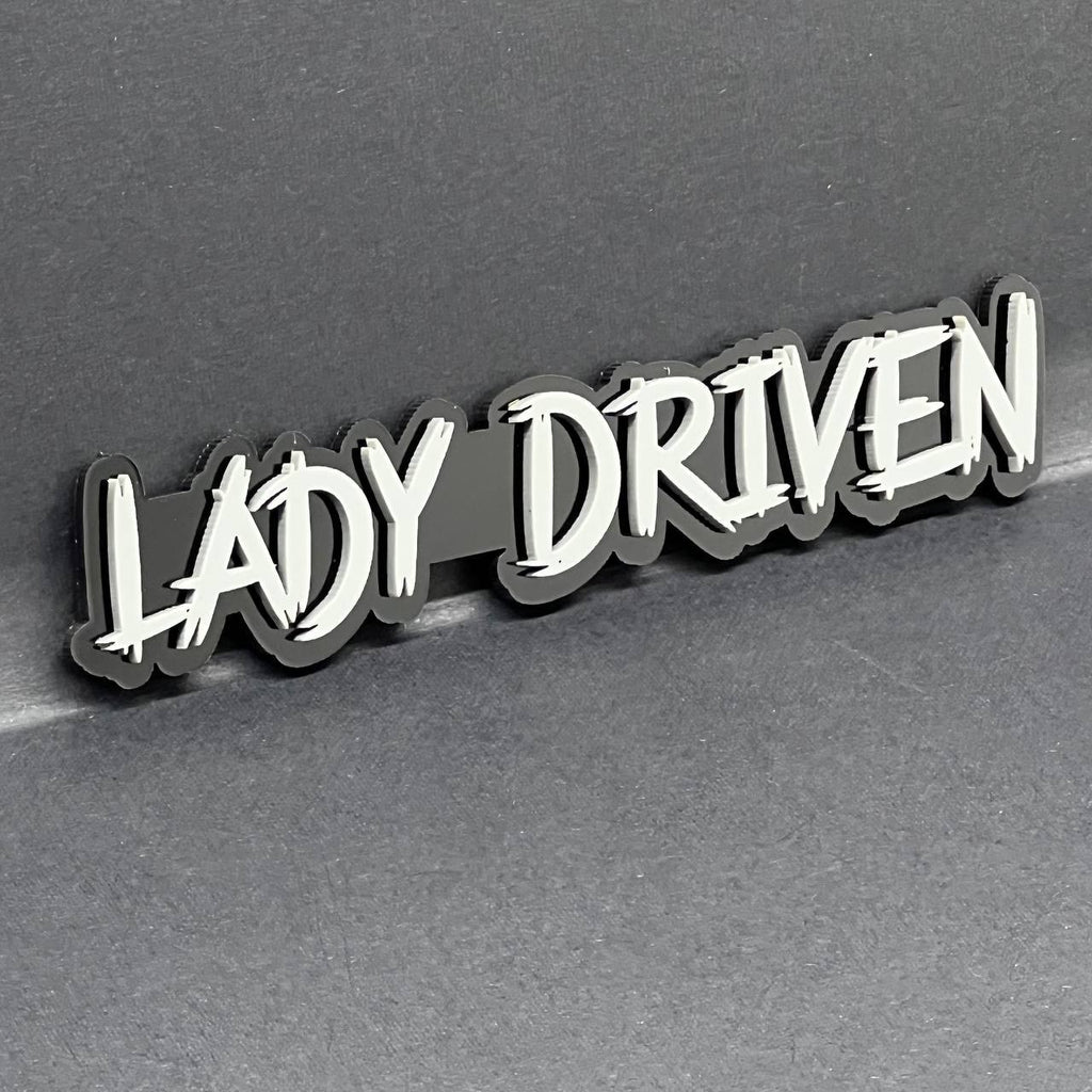 1PC Lady Driven 3D Emblem – Custom Fender or Tailgate Badge for Car SUV or Truck