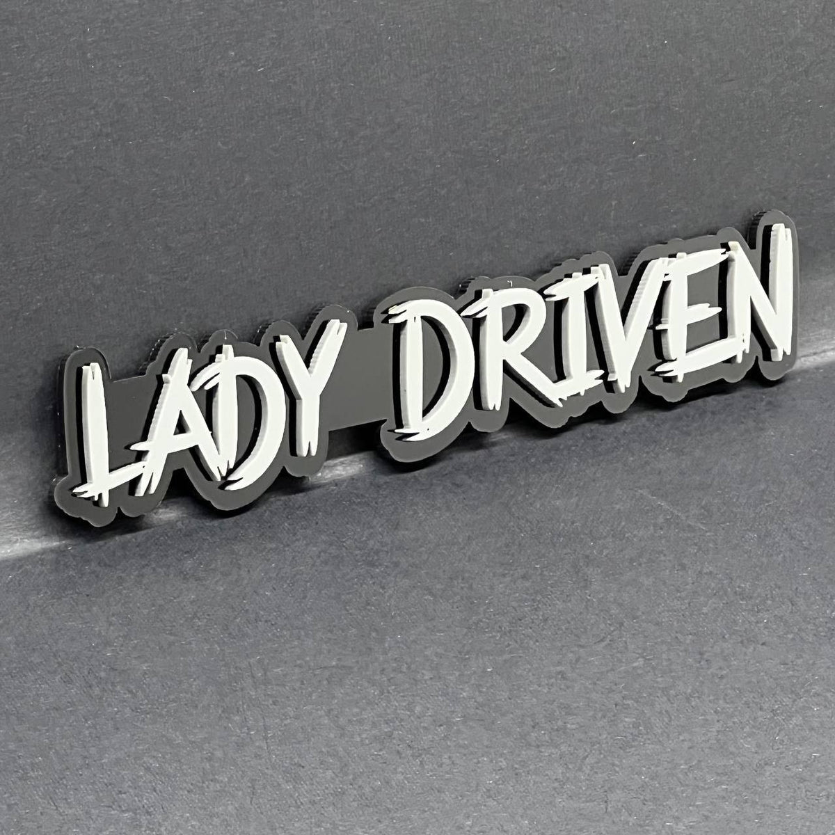 1PC Lady Driven 3D Emblem – Custom Fender or Tailgate Badge for Car SUV or Truck