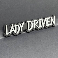 1PC Lady Driven 3D Emblem – Custom Fender or Tailgate Badge for Car SUV or Truck