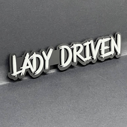 1PC Lady Driven 3D Emblem – Custom Fender or Tailgate Badge for Car SUV or Truck