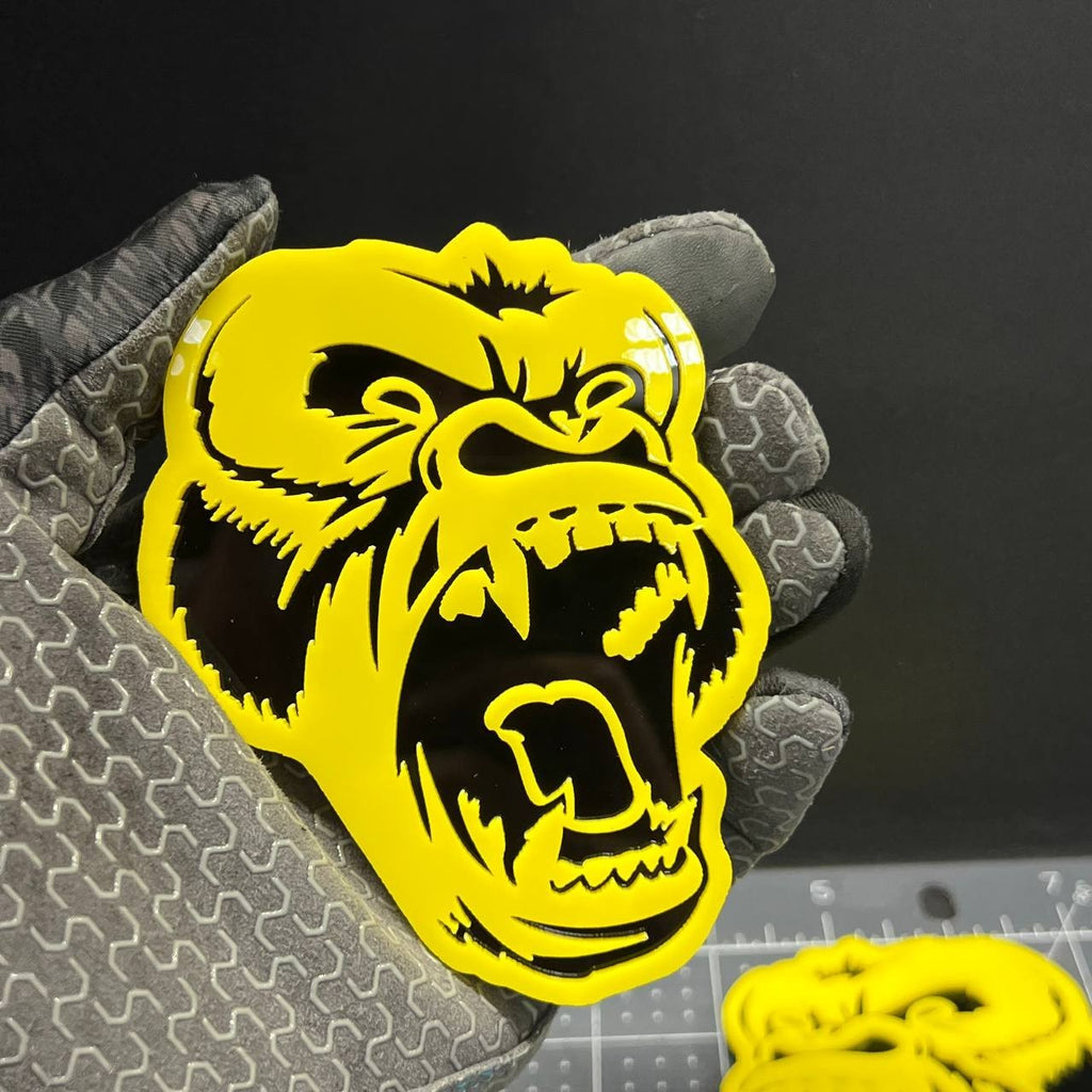 2PCS Gorilla Emblem Badges – 3D Angry Car & Truck Fender Decal Stickers