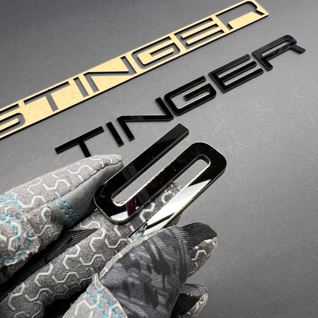 1PC STINGER Black Emblem – 3D Acrylic Fender or Trunk Badge for KIA STINGER