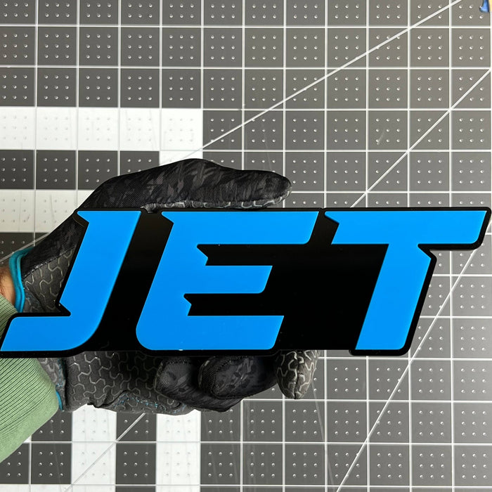 1PCS JET Emblem – Durable 3D Multicolor Acrylic Car Exterior Badge