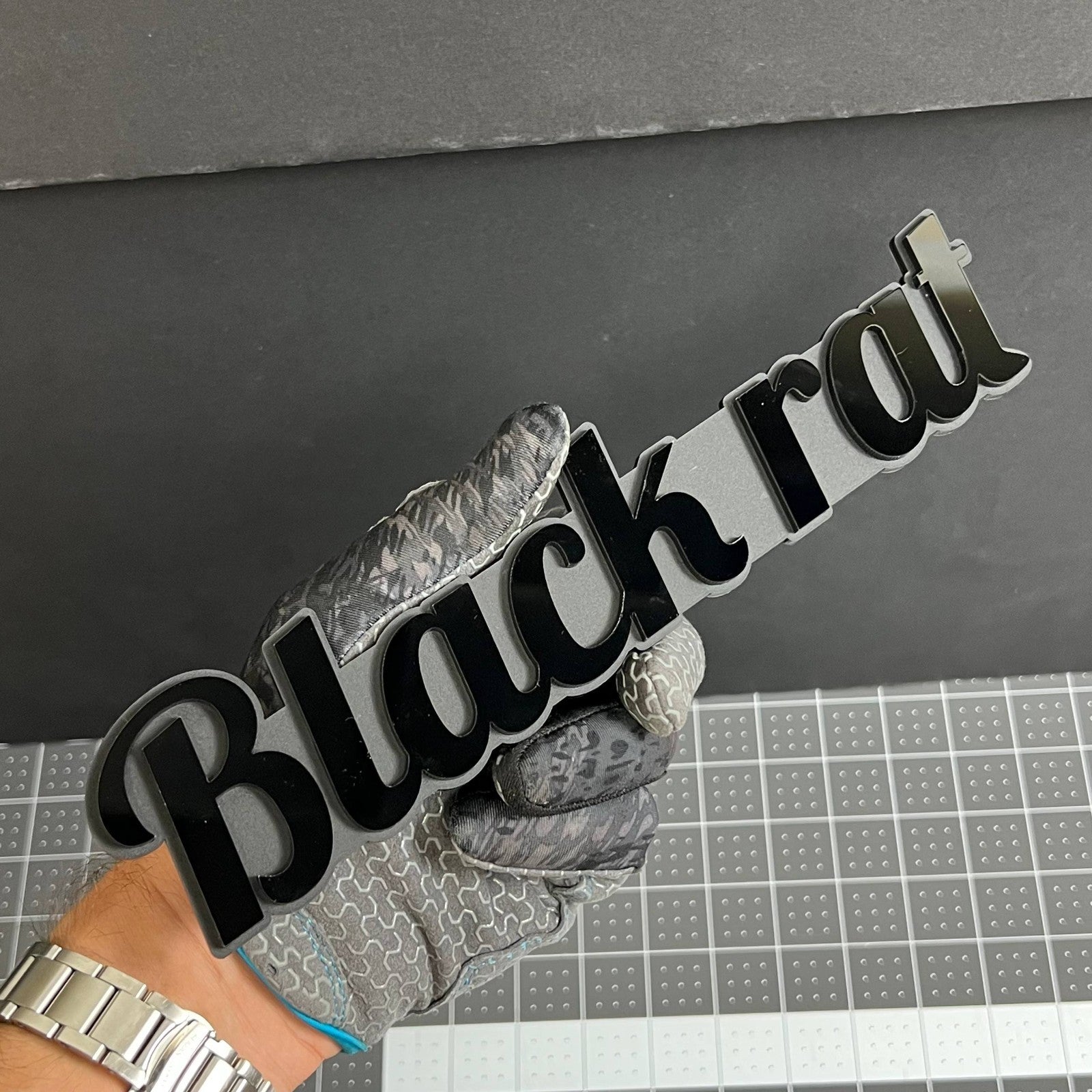 1PCS BLACK RAT Emblem – Durable 3D Multicolor Acrylic Car & Truck Badge