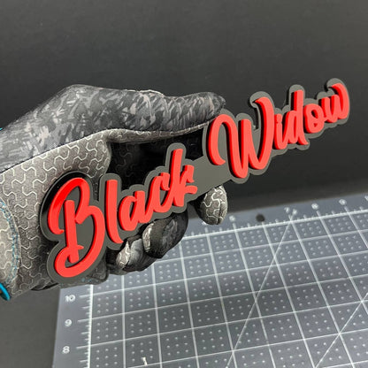 1PC Black Widow Emblem – 3D Multicolor Acrylic Car, SUV, or Truck Badge Decal