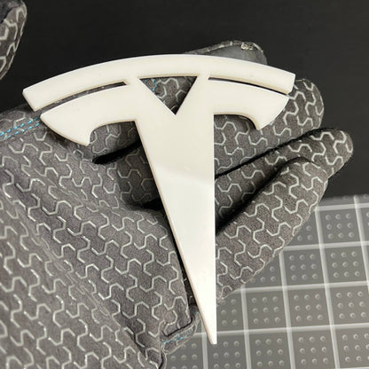 2PCS Tesla Emblems – Custom 3D Multicolor Acrylic Fender & Trunk Badges