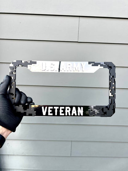 Veteran U.S. Army Black License Plate Frame Cover, Frame, car frame