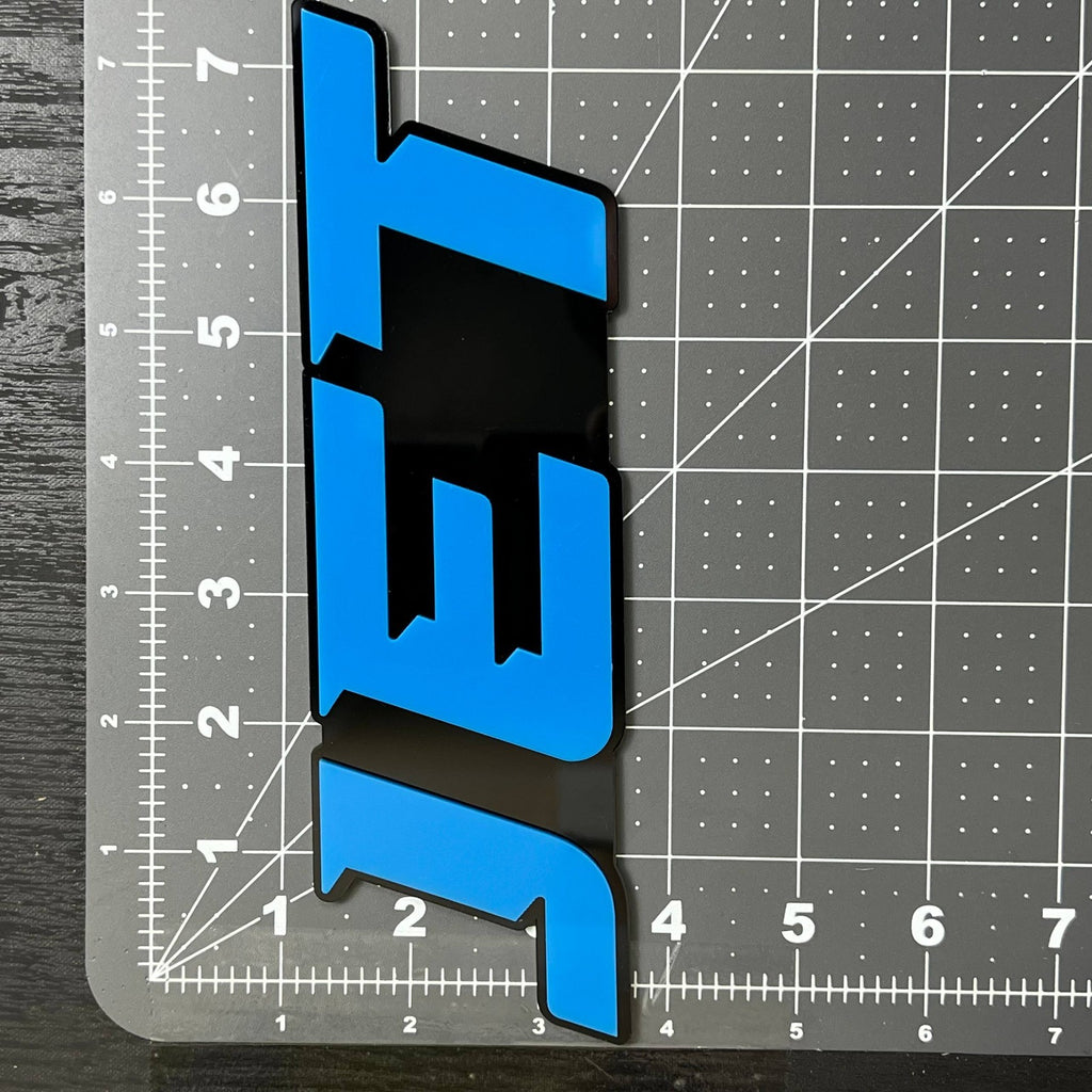 1PCS JET Emblem – Durable 3D Multicolor Acrylic Car Exterior Badge