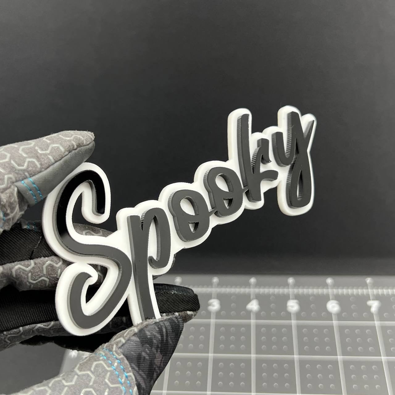 1PC Spooky Emblem – 3D Acrylic Tailgate Badge Decal for Car, Truck, SUV