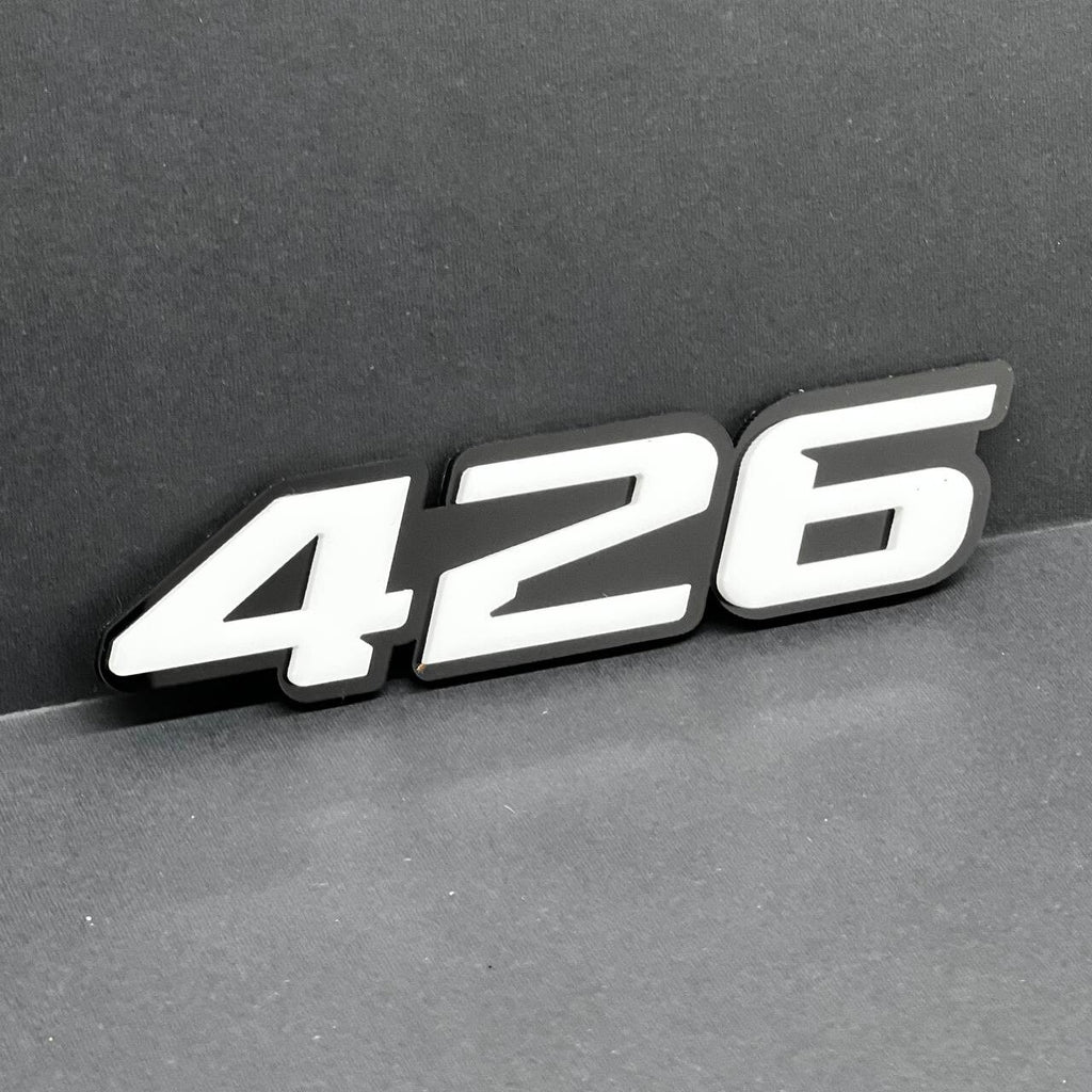 2x White black 426 Hemi Emblems 426 Side Fender Badge 3D for 426 Emblem