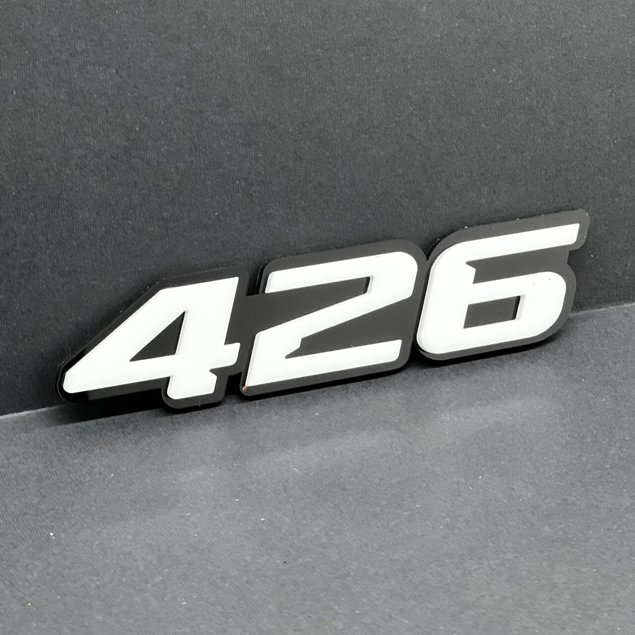 2x White black 426 Hemi Emblems 426 Side Fender Badge 3D for 426 Emblem