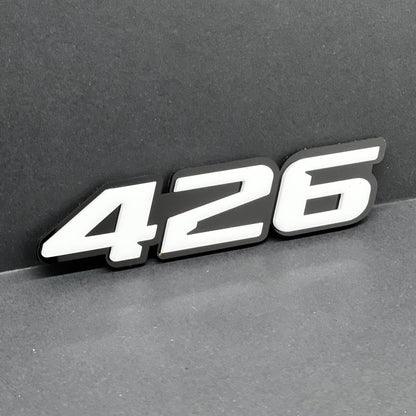 2x White black 426 Hemi Emblems 426 Side Fender Badge 3D for 426 Emblem