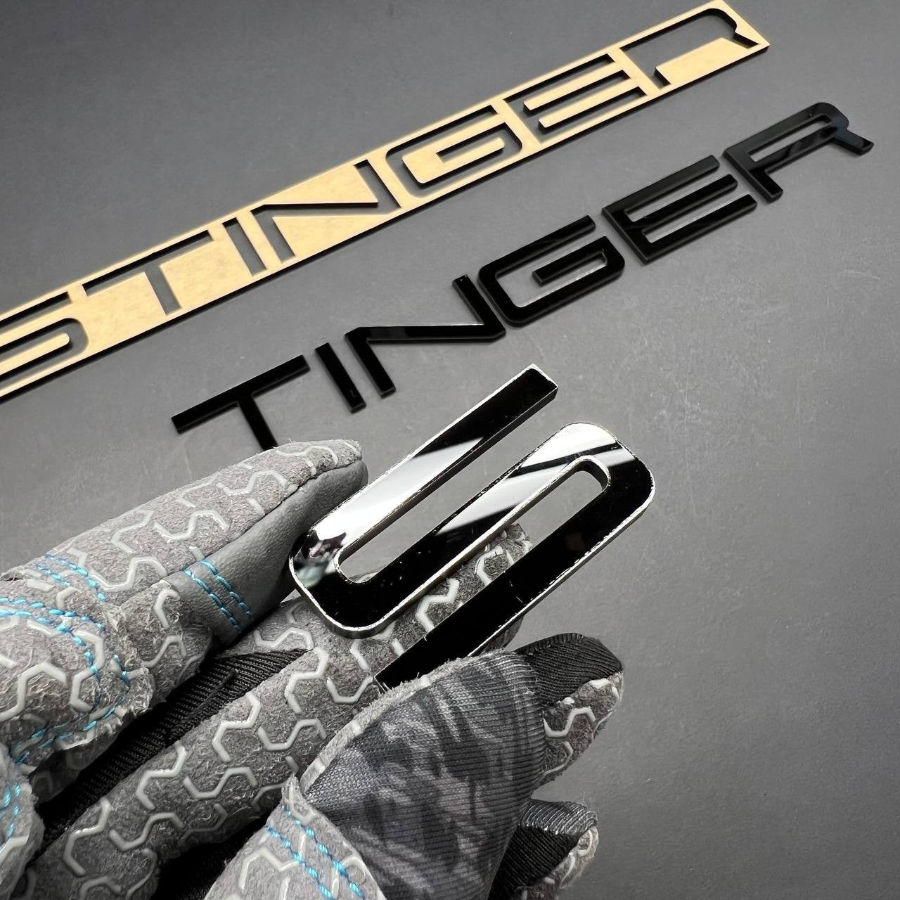 1PC STINGER Black Emblem – 3D Acrylic Fender or Trunk Badge for KIA STINGER