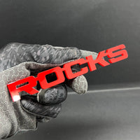 1PC ROCKS Emblem – Acrylic Tailgate or Fender Badge for Car, SUV, Truck