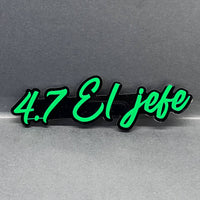 1PC 4.7 El Jefe Emblem – Custom 3D Multicolor Acrylic Car Fender Tailgate Badge