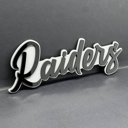 1PC Raiders Emblem – 3D Multicolor Acrylic Car Fender & Tailgate Badge