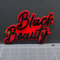 1PC Black Beauty 3D Emblem – Custom Acrylic Car Fender Trunk Badge Decal