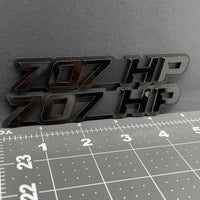 2PCS 707HP Emblems – 3D Acrylic Fender Engine Badge Pair for Car Truck SUV