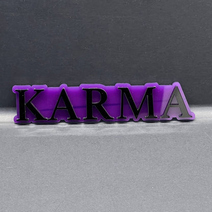 1PC KARMA Emblem – Acrylic Tailgate or Fender Badge for Car, SUV, Truck