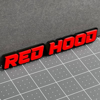 1PC RED HOOD Emblem – Custom 3D Multicolor Acrylic Badge for Car & SUV