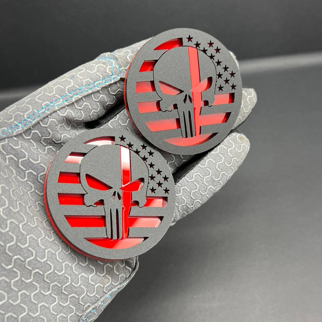 2PCS Black MATE 18-24 WRANGLER GLADIATOR JL PUNISHER FENDER EMBLEM BADGE FENDER
