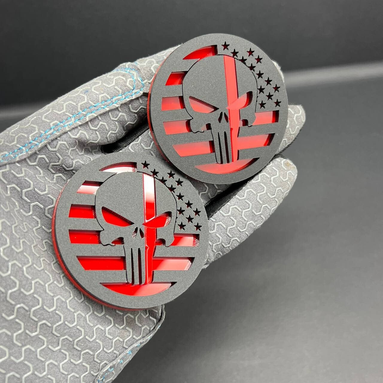 2PCS Black MATE 18-24 WRANGLER GLADIATOR JL PUNISHER FENDER EMBLEM BADGE FENDER