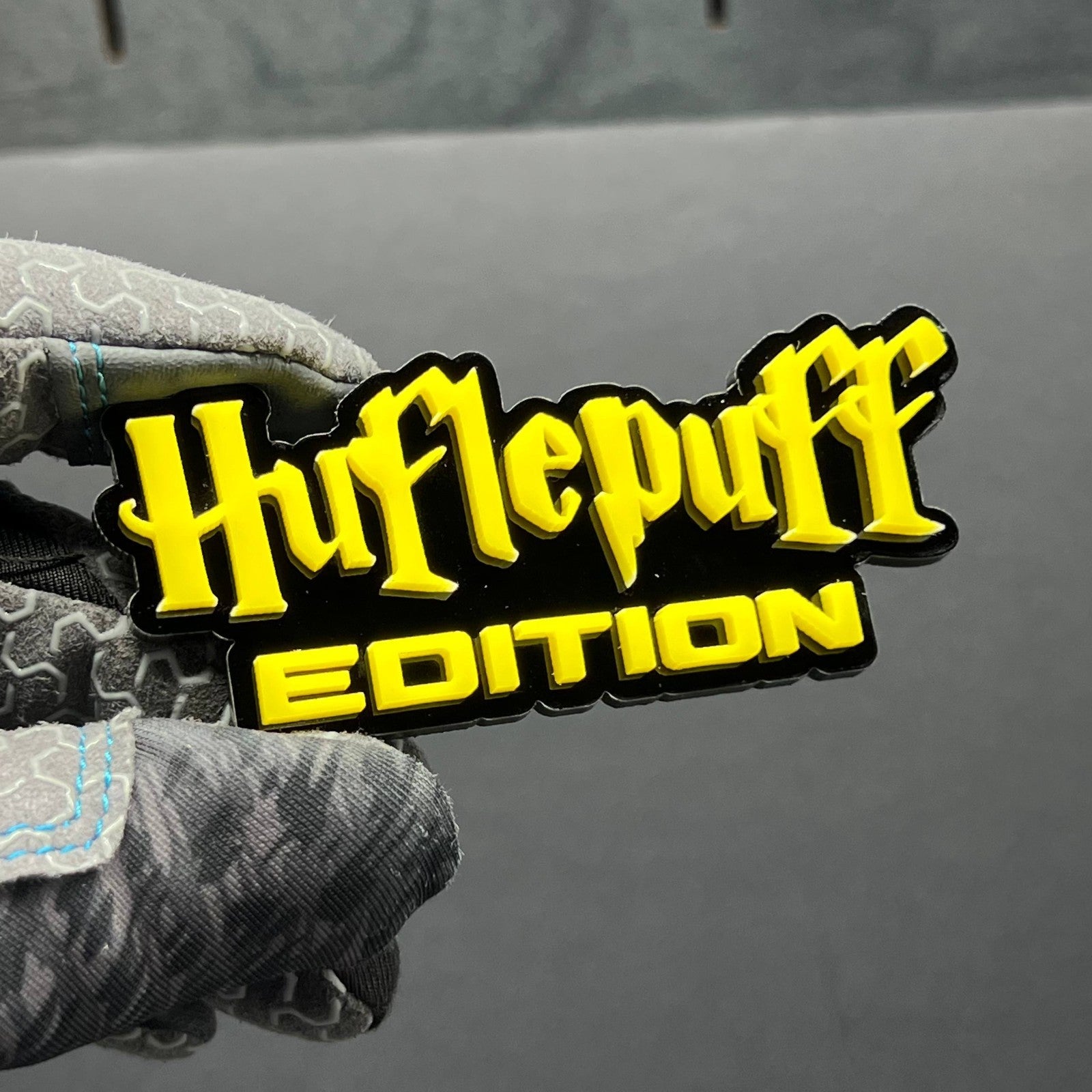 1pc Hufflepuff Edition 3D Emblem – Multicolor Car Badge Decal for Custom Look
