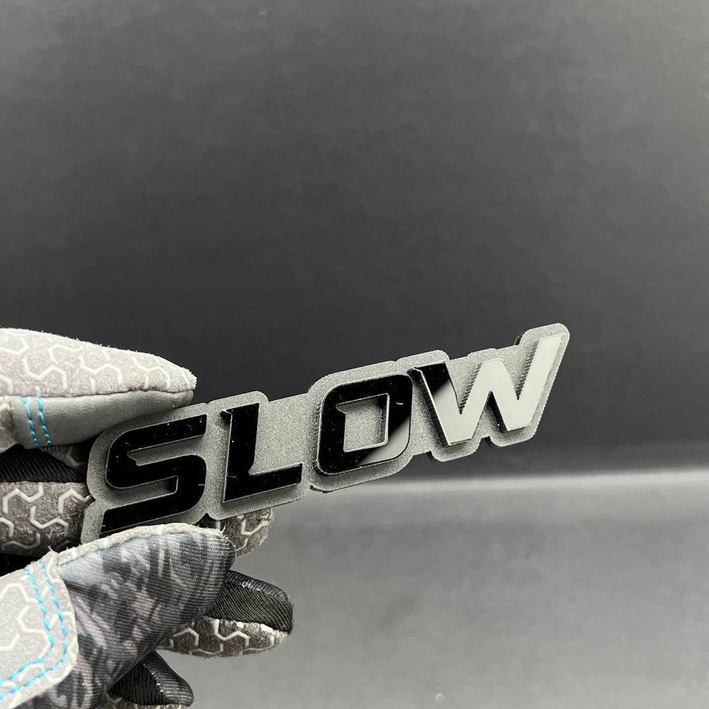 1PC SLOW BLACK 3D Emblem Custom Badge Sticker for Car SUV TRUCK