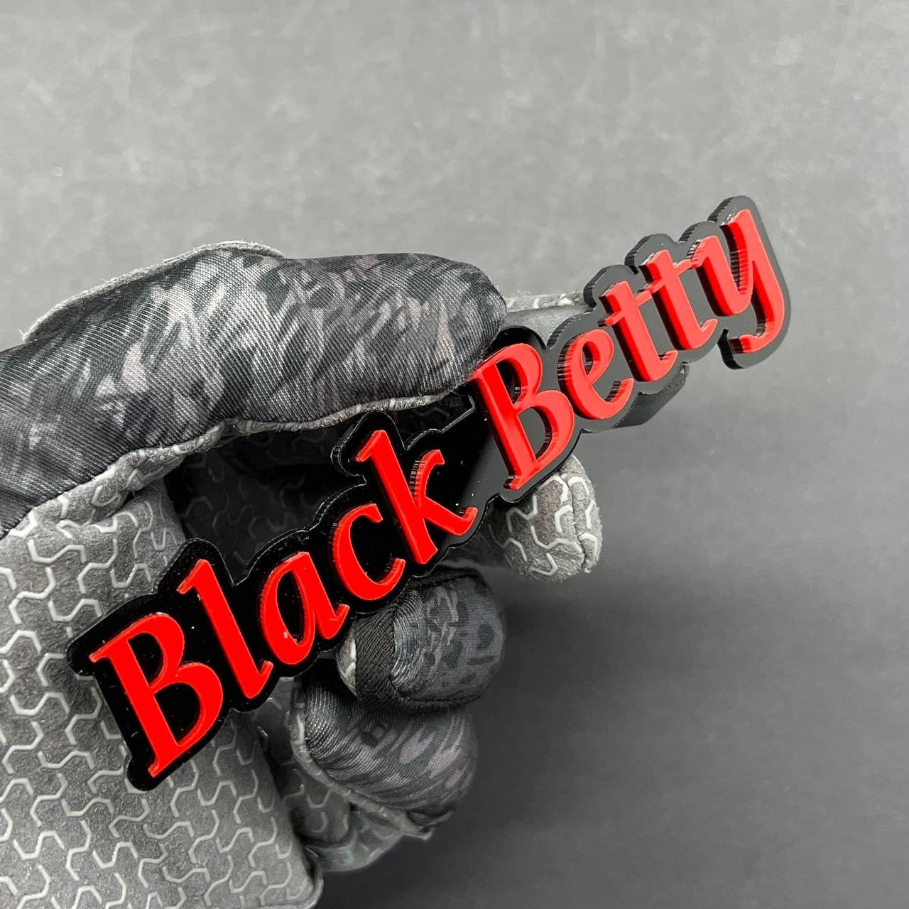 1PC Black Betty Emblem – 3D Multicolor Acrylic Fender & Trunk Car Badge Decal