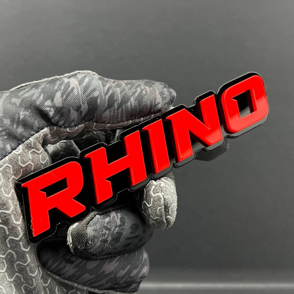1PC Rhino Emblem – 3D Multicolor Acrylic Car & Truck Fender Badge Decal
