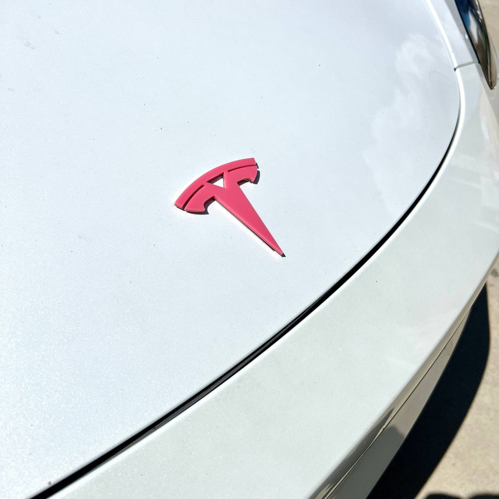 2PCS Tesla 3D Emblems – Multicolor Acrylic Badges for Car & SUV