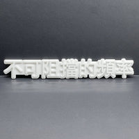 JDM 3D Car Emblem – Unstoppable Frequency Chinese Badge Gloss White 1pcs
