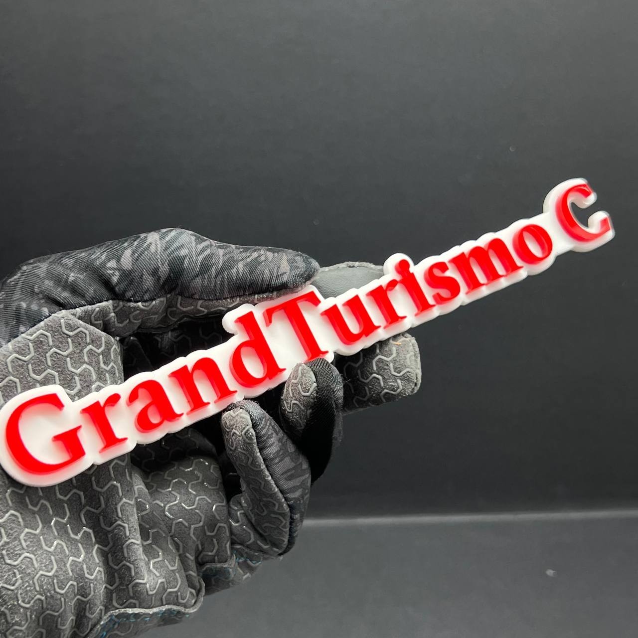 1PC Grand Turismo C Logo Emblem – 3D Multicolor Acrylic Car Fender Trunk Badge