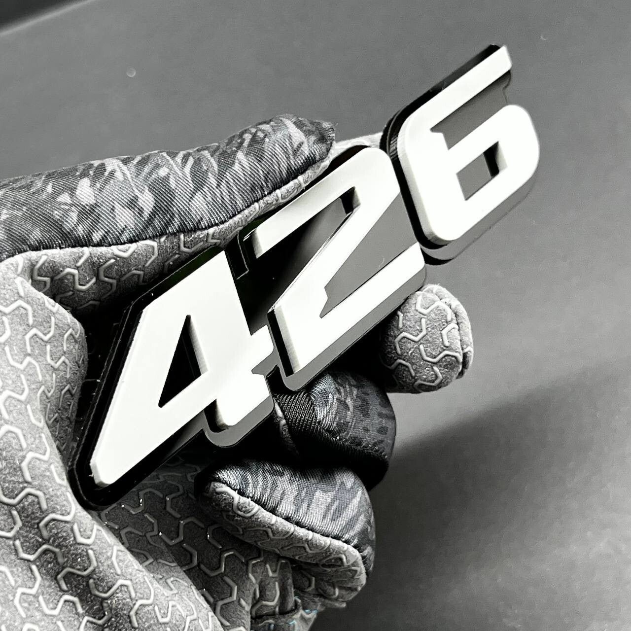 2x White black 426 Hemi Emblems 426 Side Fender Badge 3D for 426 Emblem