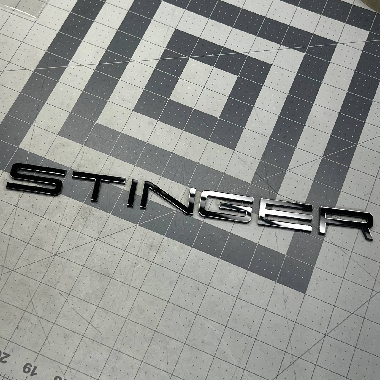 1PC STINGER Black Emblem – 3D Acrylic Fender or Trunk Badge for KIA STINGER