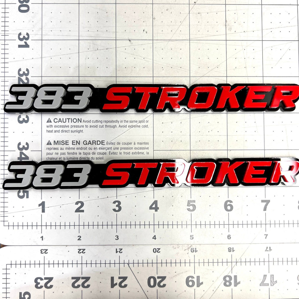 2pcs 383 STROKER 3D Emblem – Acrylic Engine Fender Badge for Car & Truck