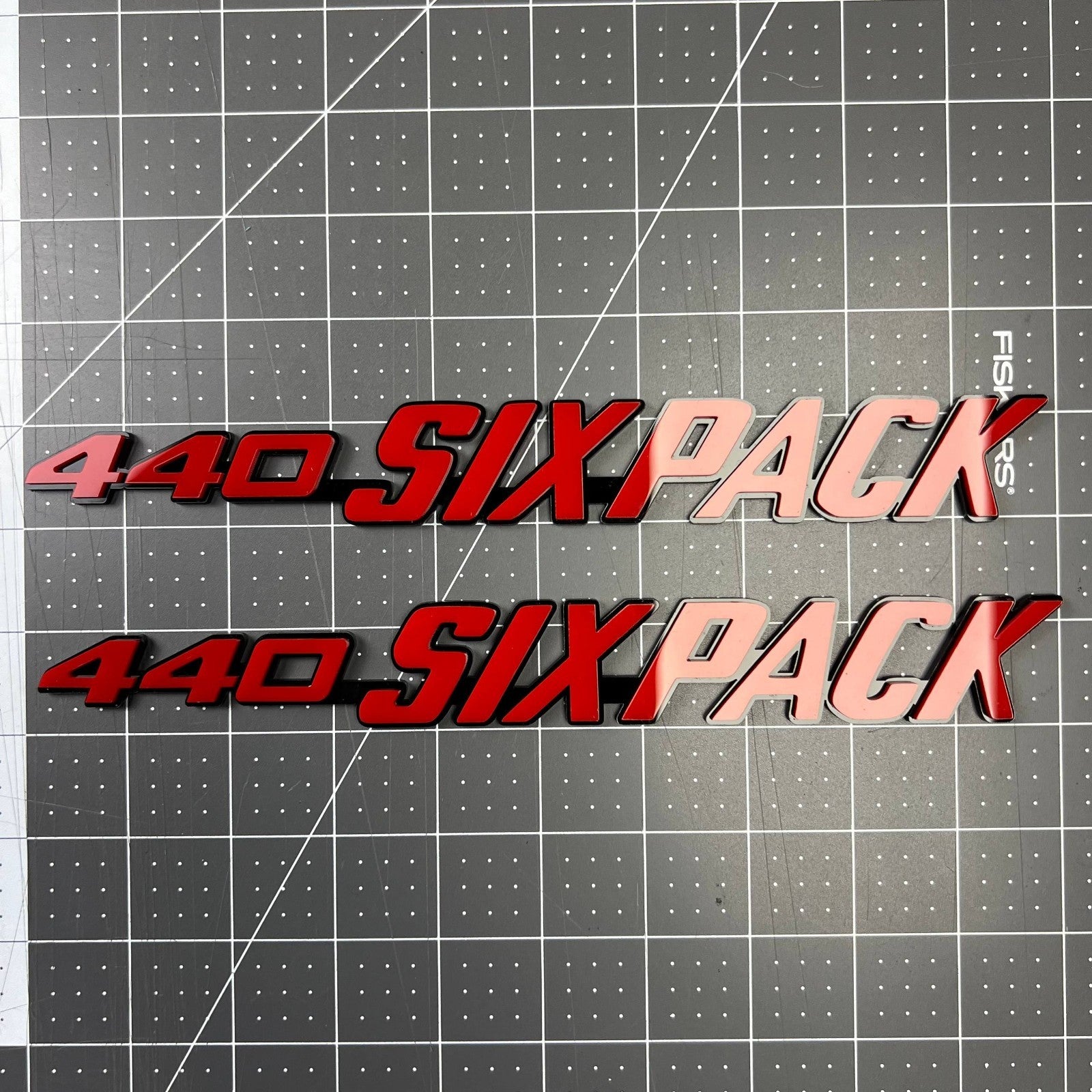 2PCS 440 SIXPACK Emblem Set – 3D Acrylic Car Truck Fender Badge Decal