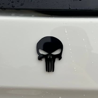 1pc PUNISHER Car Badge – 3D Multicolor Acrylic Fender & Trunk Emblem Decal