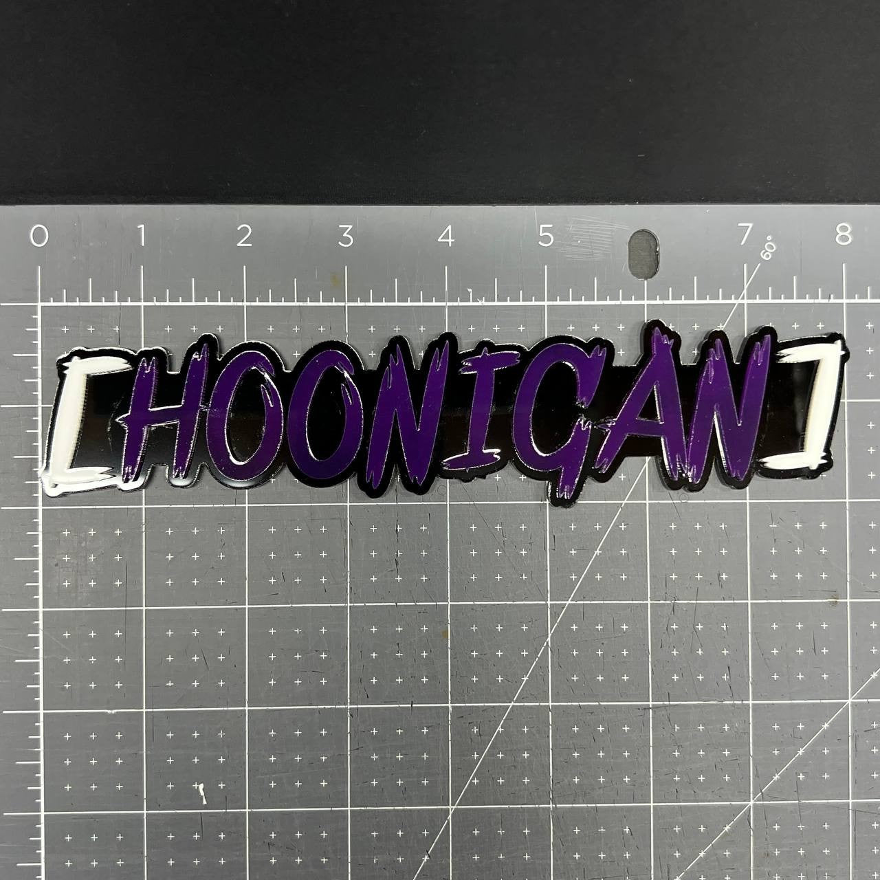 HOONIGAN 3D Emblem Set – 2PCS Multicolor Acrylic JDM Drift Car Fender Decals