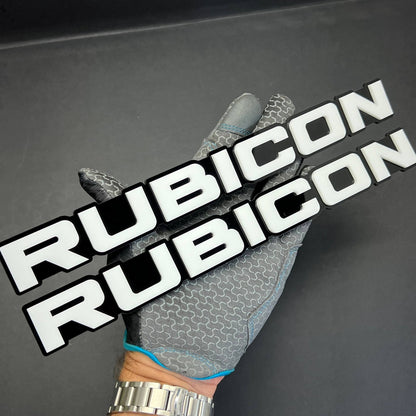 RUBICON 3D Emblem Set – 2PCS Acrylic Fender Badges for Jeep & SUV Exterior