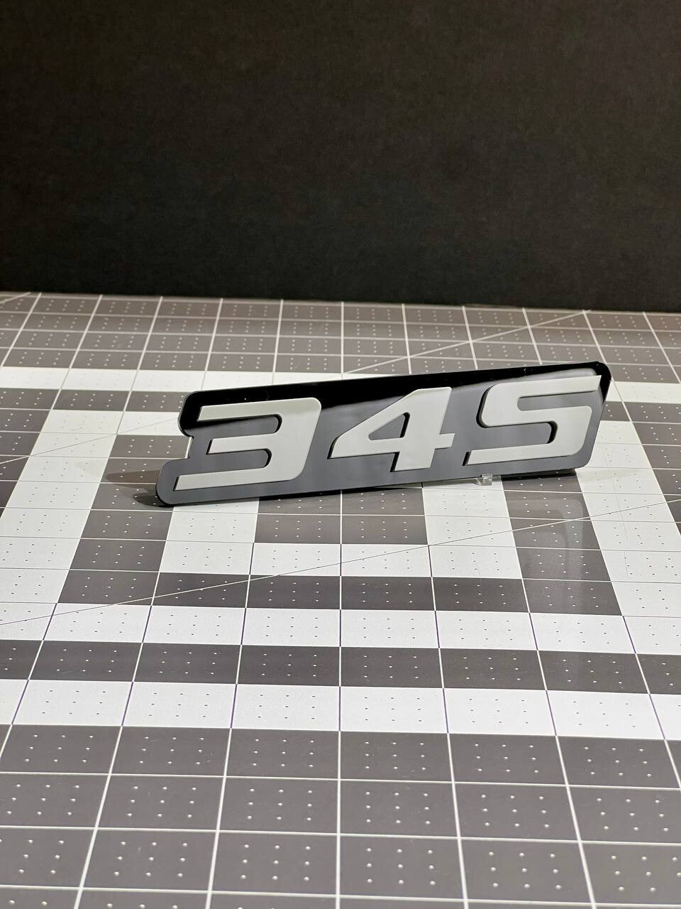 2PCS Grey Black 345 Hemi Emblems 345 Side Fender Badge 3D for 345 Emblem