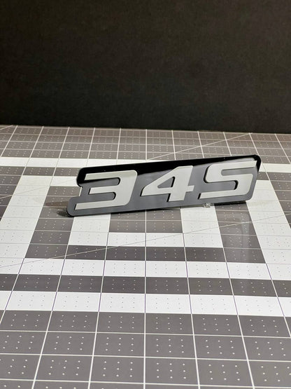 2PCS Grey Black 345 Hemi Emblems 345 Side Fender Badge 3D for 345 Emblem
