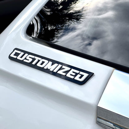 Custom Car Emblem Badge MULTI COLOR Customized Text Names