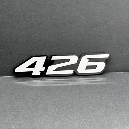 2x White black 426 Hemi Emblems 426 Side Fender Badge 3D for 426 Emblem